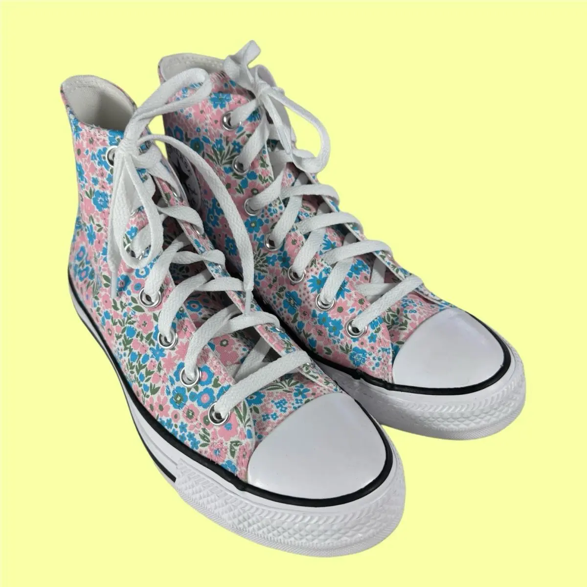 Converse shoes - Flowers - Flowers - Pink & Blue 4