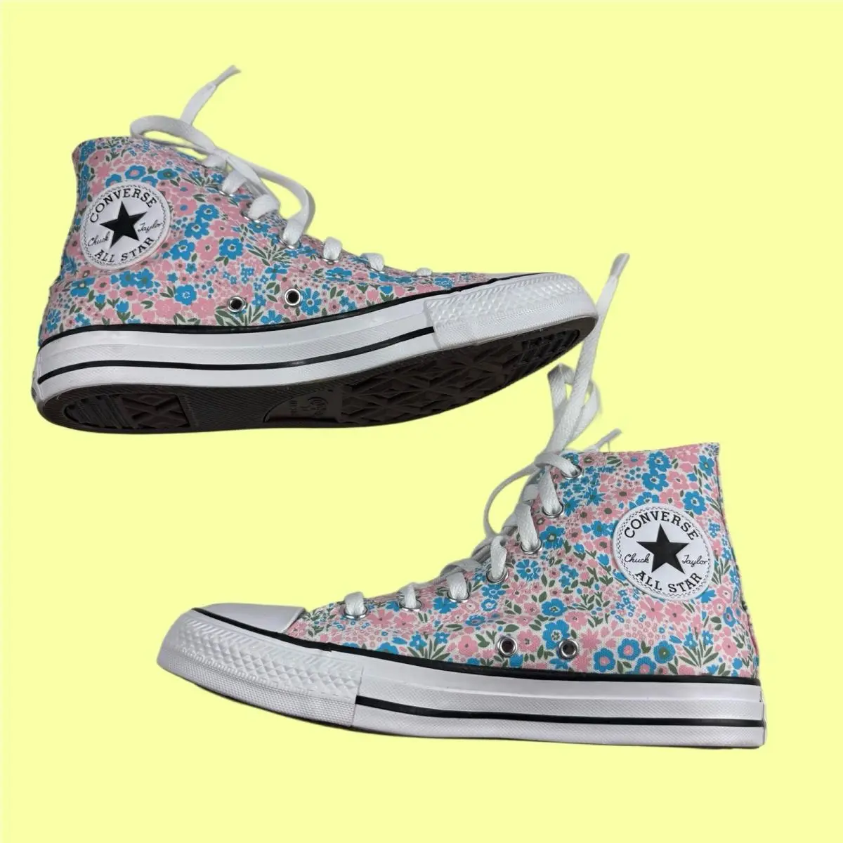 Converse shoes - Flowers - Flowers - Pink & Blue 6