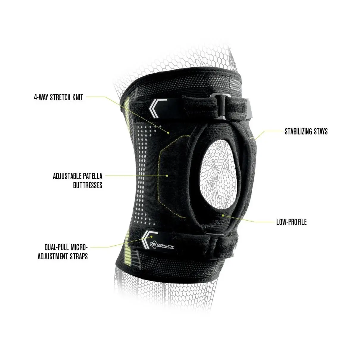 DonJoy  - Donjoy Performance Dual-Pull Patella Stabilizer Knee Brace - Dp181Ks01-Sgr-M - Dual Pull On And Bottom Strap (UPC: 190446270287) 2
