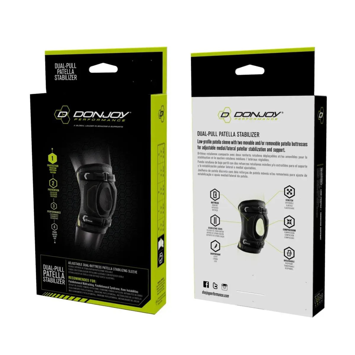 DonJoy  - Donjoy Performance Dual-Pull Patella Stabilizer Knee Brace - Dp181Ks01-Sgr-M - Dual Pull On And Bottom Strap (UPC: 190446270287) 3