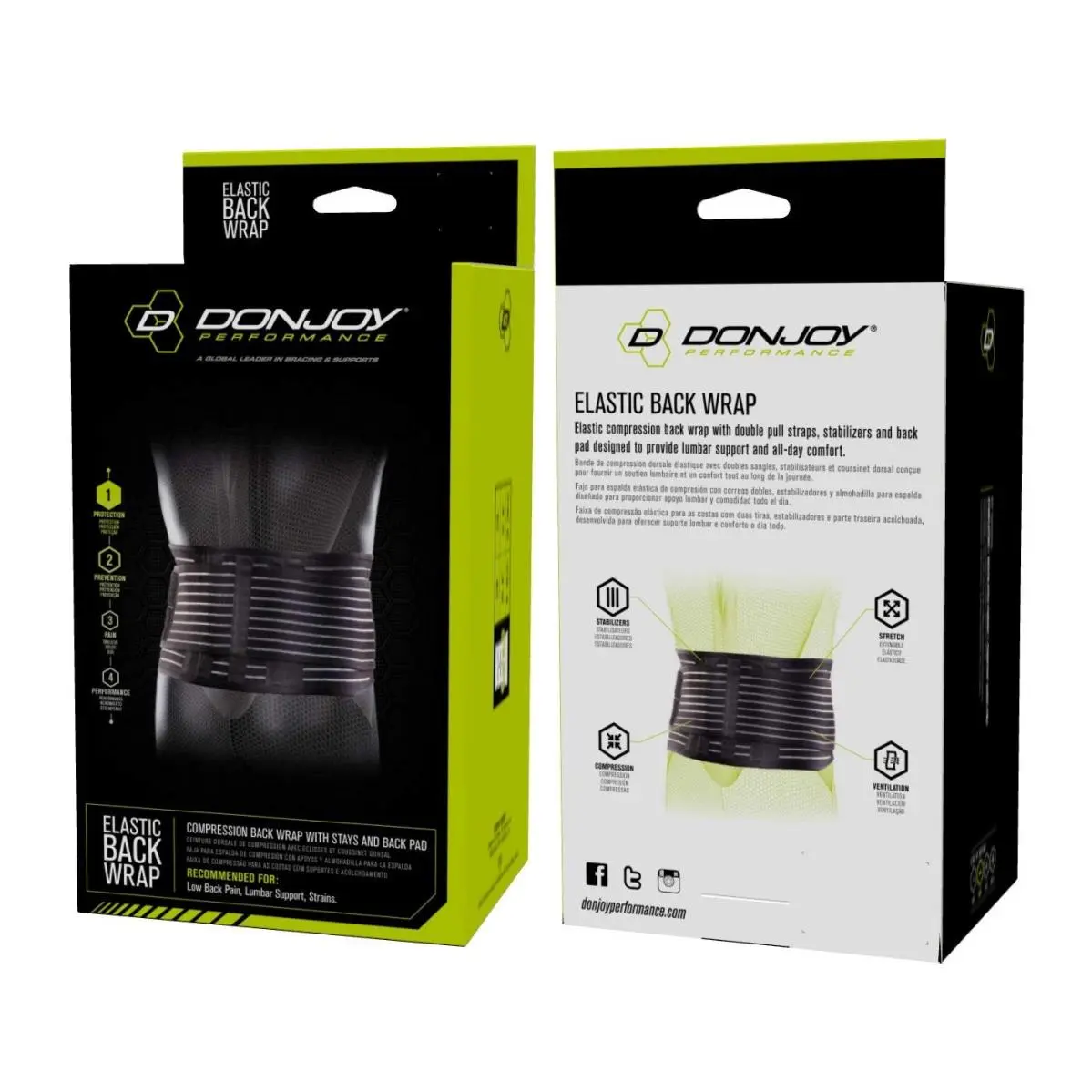 DonJoy  - Donjoy Performance Elastic Back Wrap - Dp171Bb01-Blk (UPC: 190446241966) 4