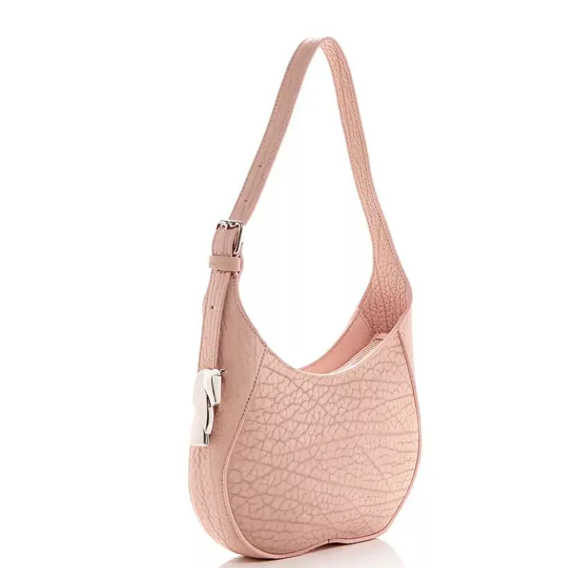 Burberry Women`s Small Chess Pebbled Leather Hobo Handbag Shoulder Bag Horse