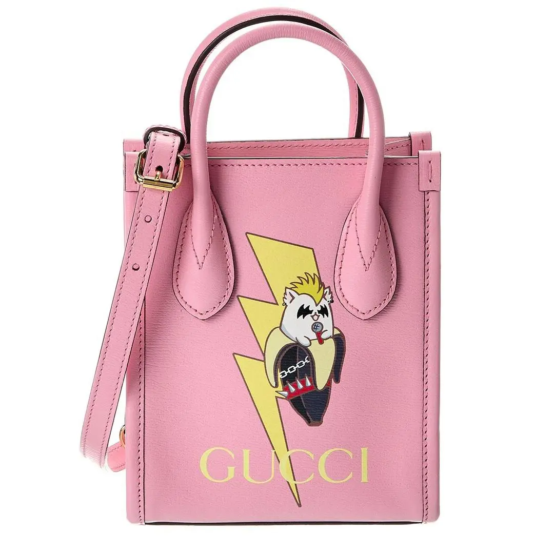 Gucci X Bananya Mini Leather Tote Women`s Pink