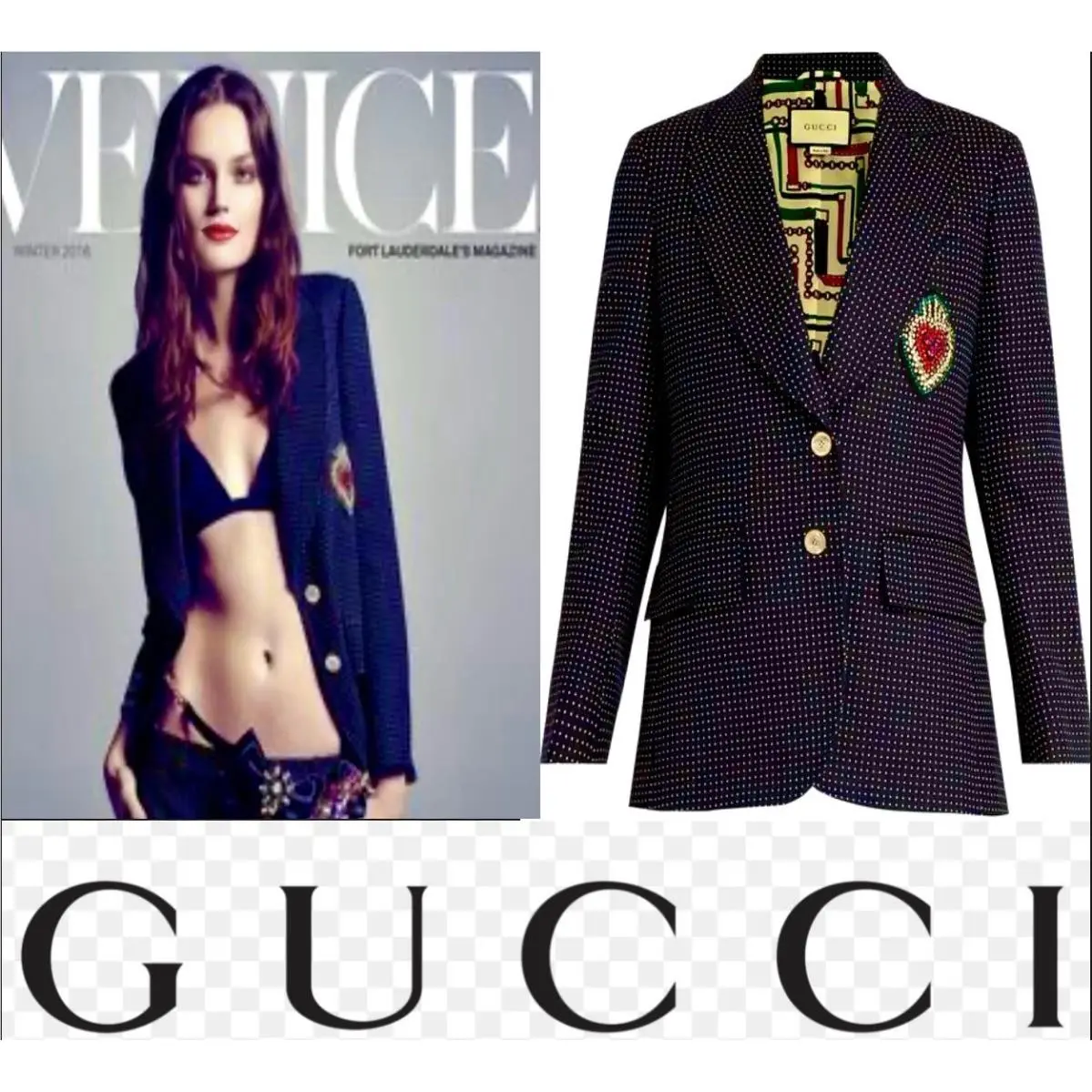 4K Gucci 2017 Black Heart Patch Jacket 38 40 42 2 4 Coat GG Logo Gift Bag S