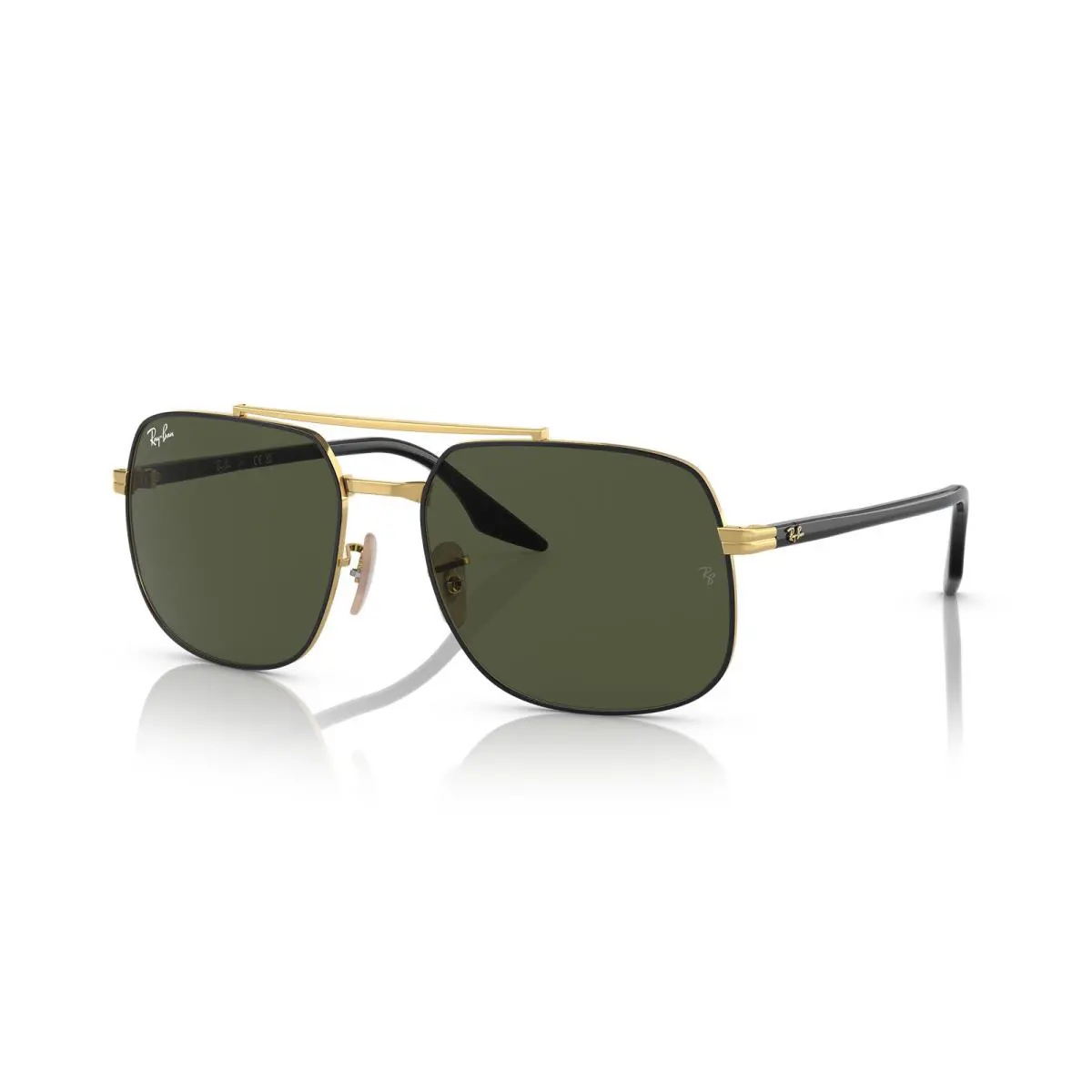 Ray-ban RB3699 Polished Black On Gold/green 59 mm Sunglasses RB3699 900031 59-18