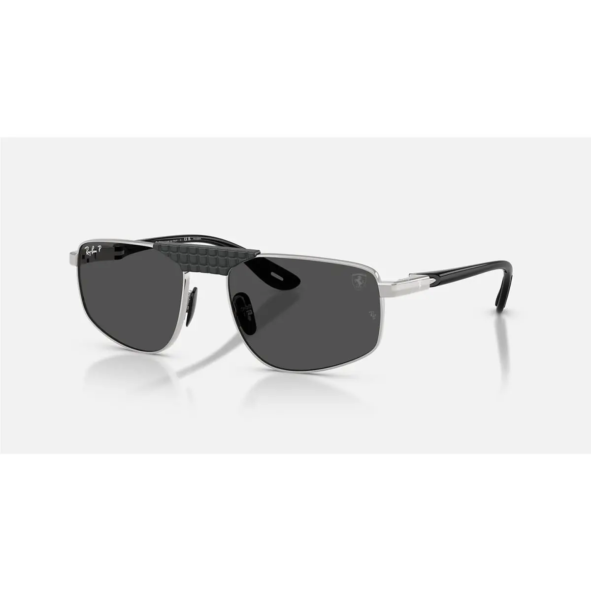 Ray-ban RB3776M Scuderia Ferrari Silver/polarized+ Dark Grey 58 mm Sunglasses