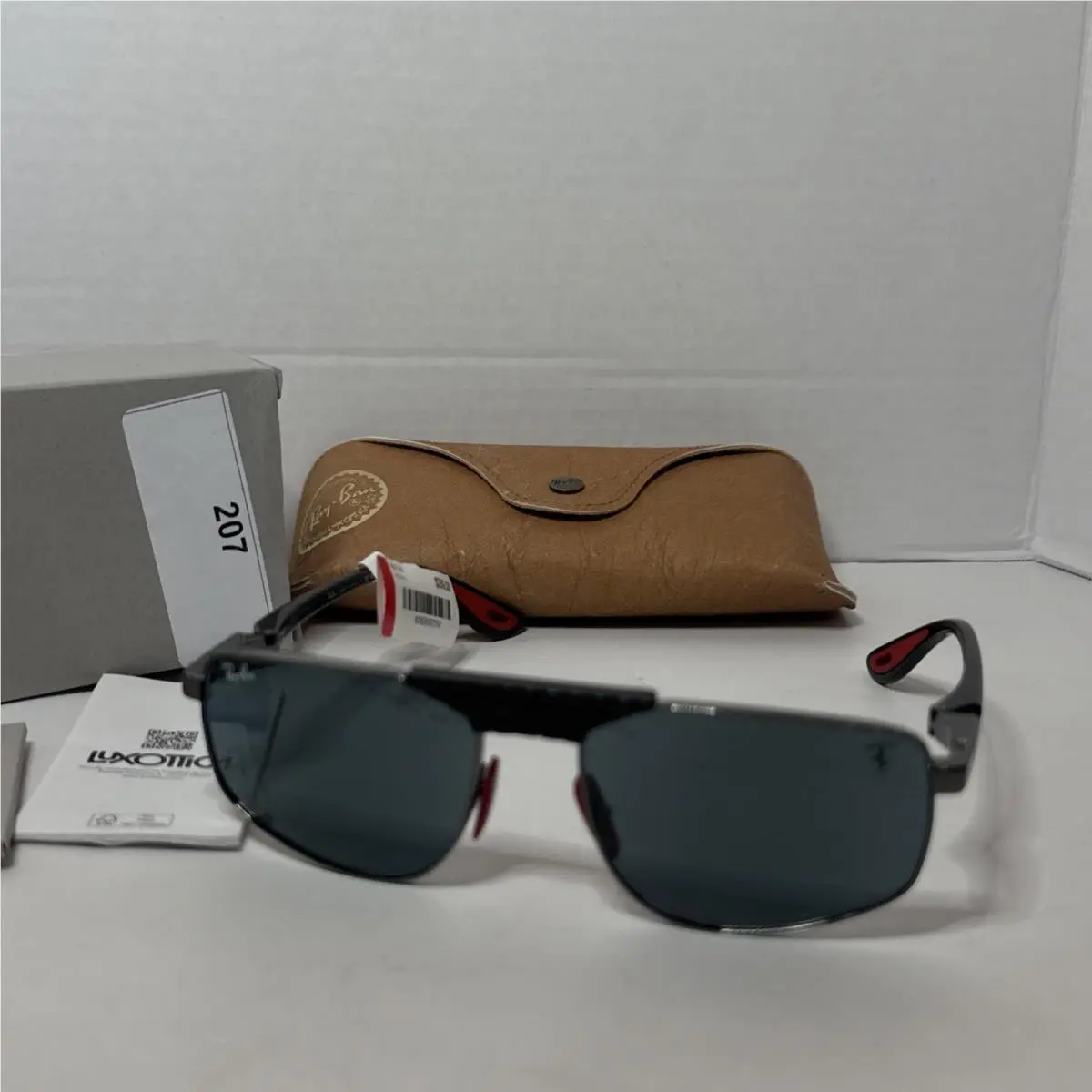 Ray-ban RB3776M Scuderia Ferrari Dark Grey 58 18 145 Sunglasses Black Red Grey by Ray-Ban