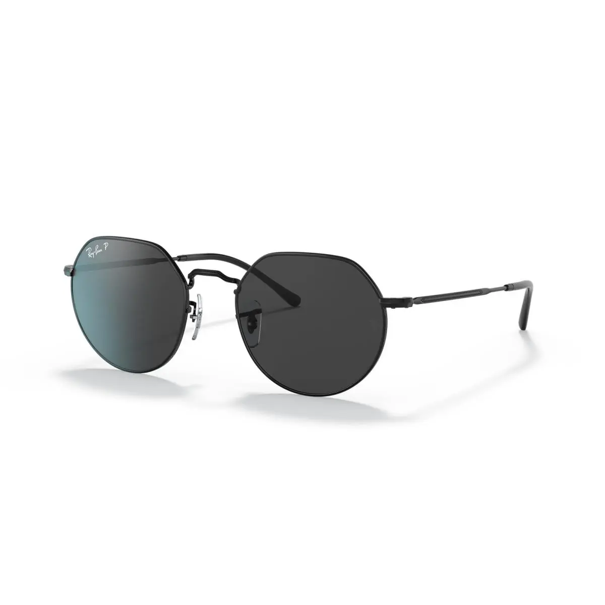 Ray-ban Jack Polished Black/black Polarized 51 mm Sunglasses RB3565 002/48 51-20 - Frame: Polished Black, Lens: Black