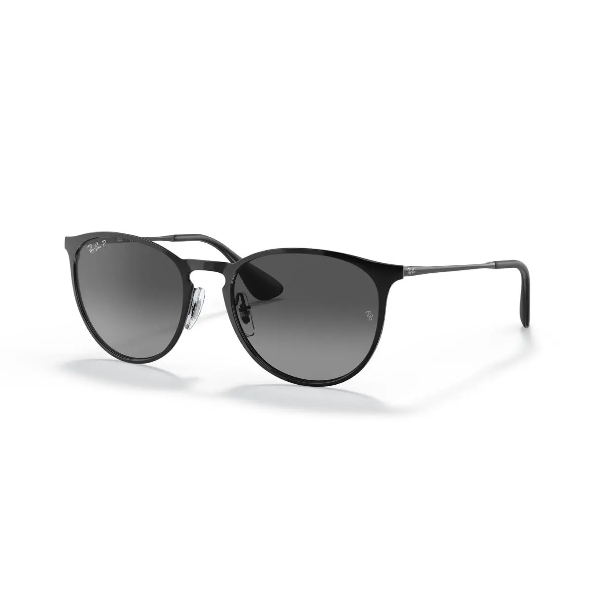 Ray-ban Erika Metal Black/grey Gradient Polarized 54 mm Sunglasses RB3539 002/T3 - Frame: Polished Black, Lens: Grey Gradient