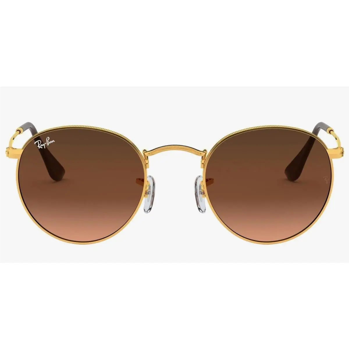 Ray-ban Rb3447 Round Metal Sunglasses Light Bronze/pink Gradient Brown 47 mm