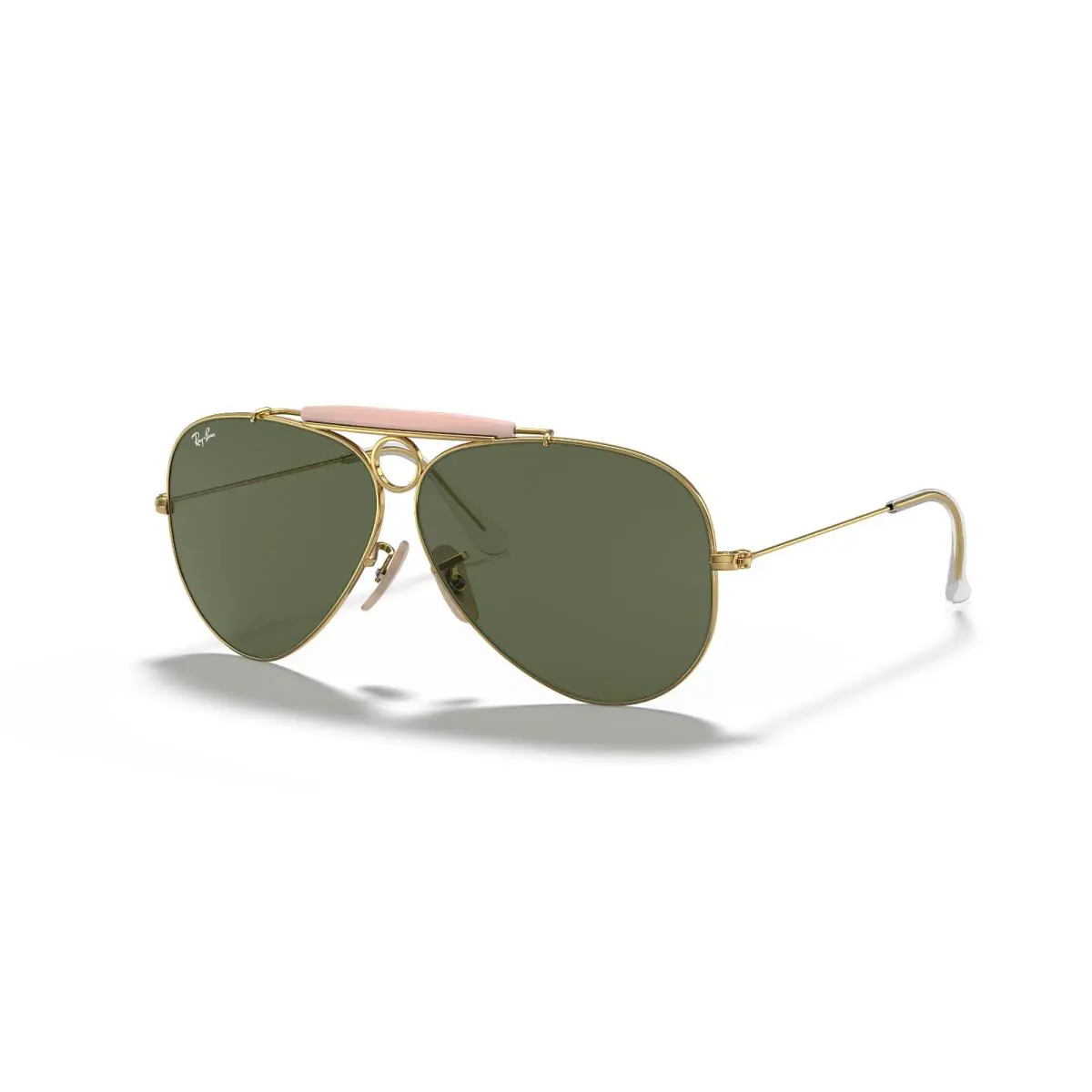 Ray Ban Sunglasses Aviator Shooter RB3138 001 Gold/green Lens 58MM Italy - Frame: Gold, Lens: Green