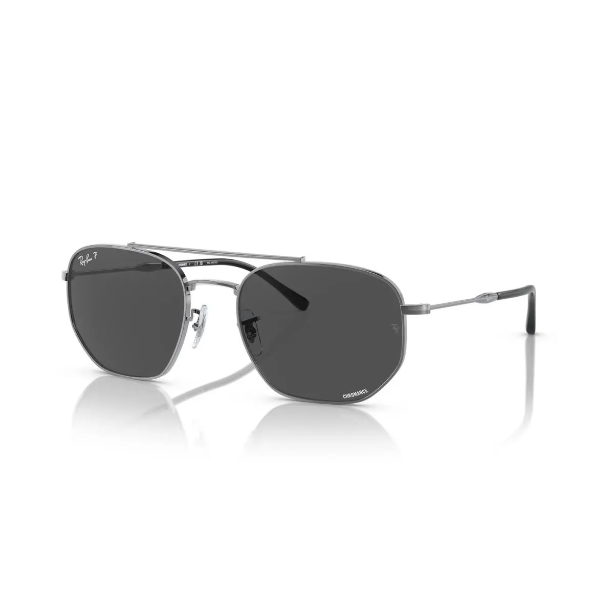 Ray-ban RB3707 Polished Gunmetal/grey Polarized Chromance 57 mm Sunglasses - Frame: Polished Gunmetal, Lens: Grey
