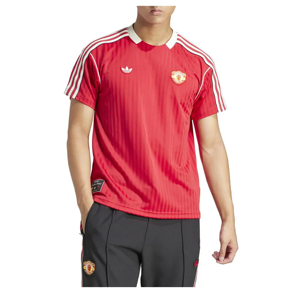 Adidas clothing - adidas Manchester United Terrace Icons Crew Neck Short Sleeve Jer - JF0386 - Red 1