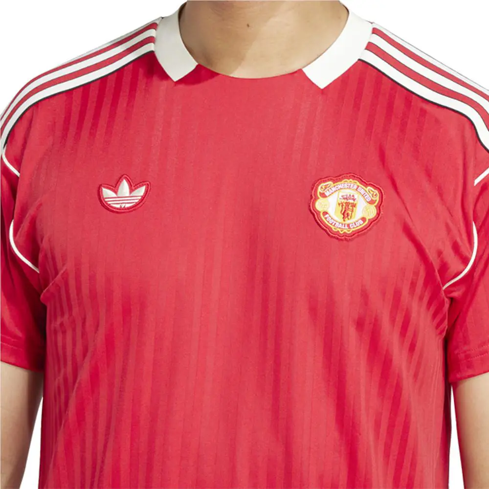 Adidas clothing - adidas Manchester United Terrace Icons Crew Neck Short Sleeve Jer - JF0386 - Red 3