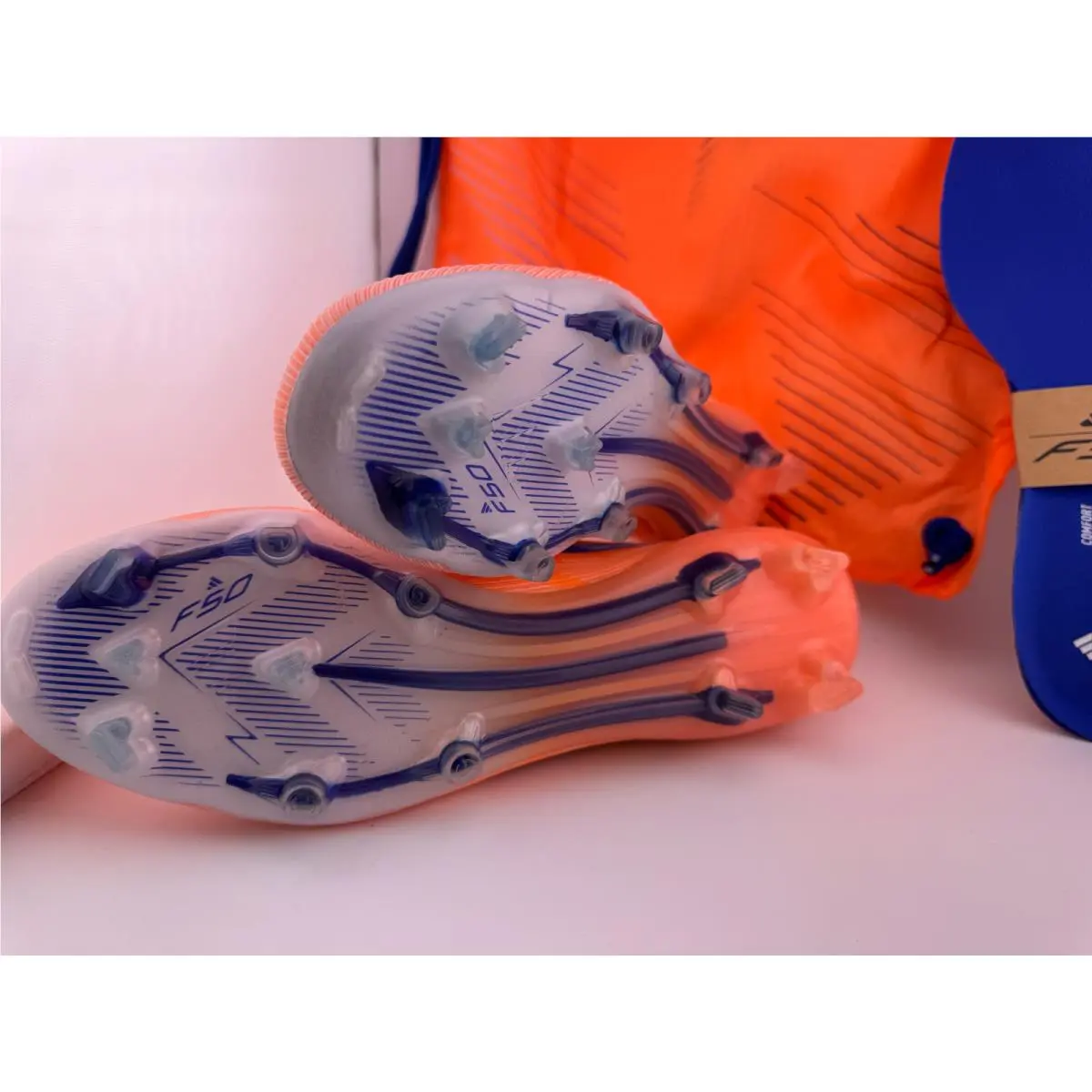 Adidas shoes - adidas F50 Elite LL FG - JH7626 - Beam Orange / Lucid Blue / Cloud White 8