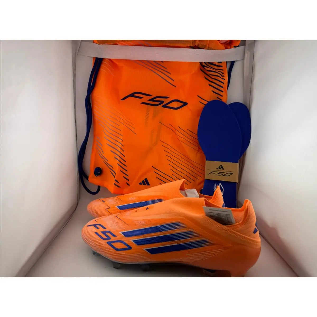 Adidas shoes - adidas F50 Elite LL FG - JH7626 - Beam Orange / Lucid Blue / Cloud White 5