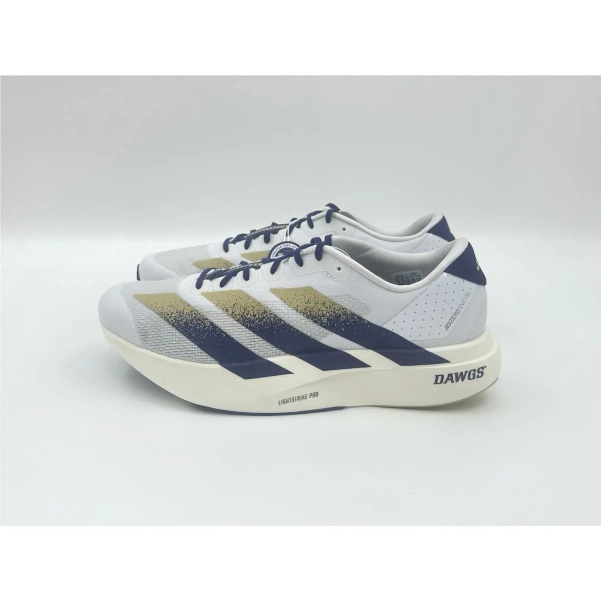 Adidas Adizero Evo SL Men`s Size 12 White Washington Dawgs Running Shoes JQ4578