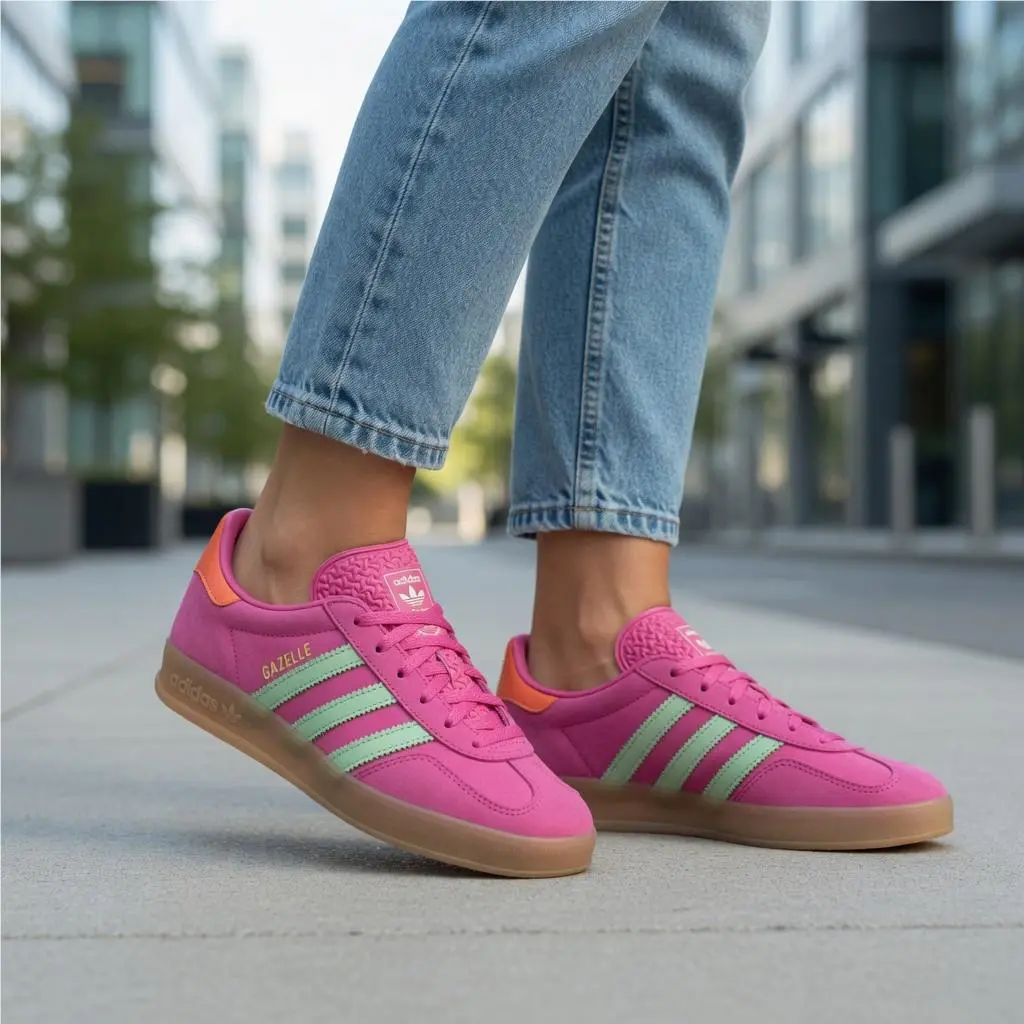 Adidas Women`s Gazelle Indoor Women`s Trainer Sneakers JI2718 Fuchsia US SZ 7
