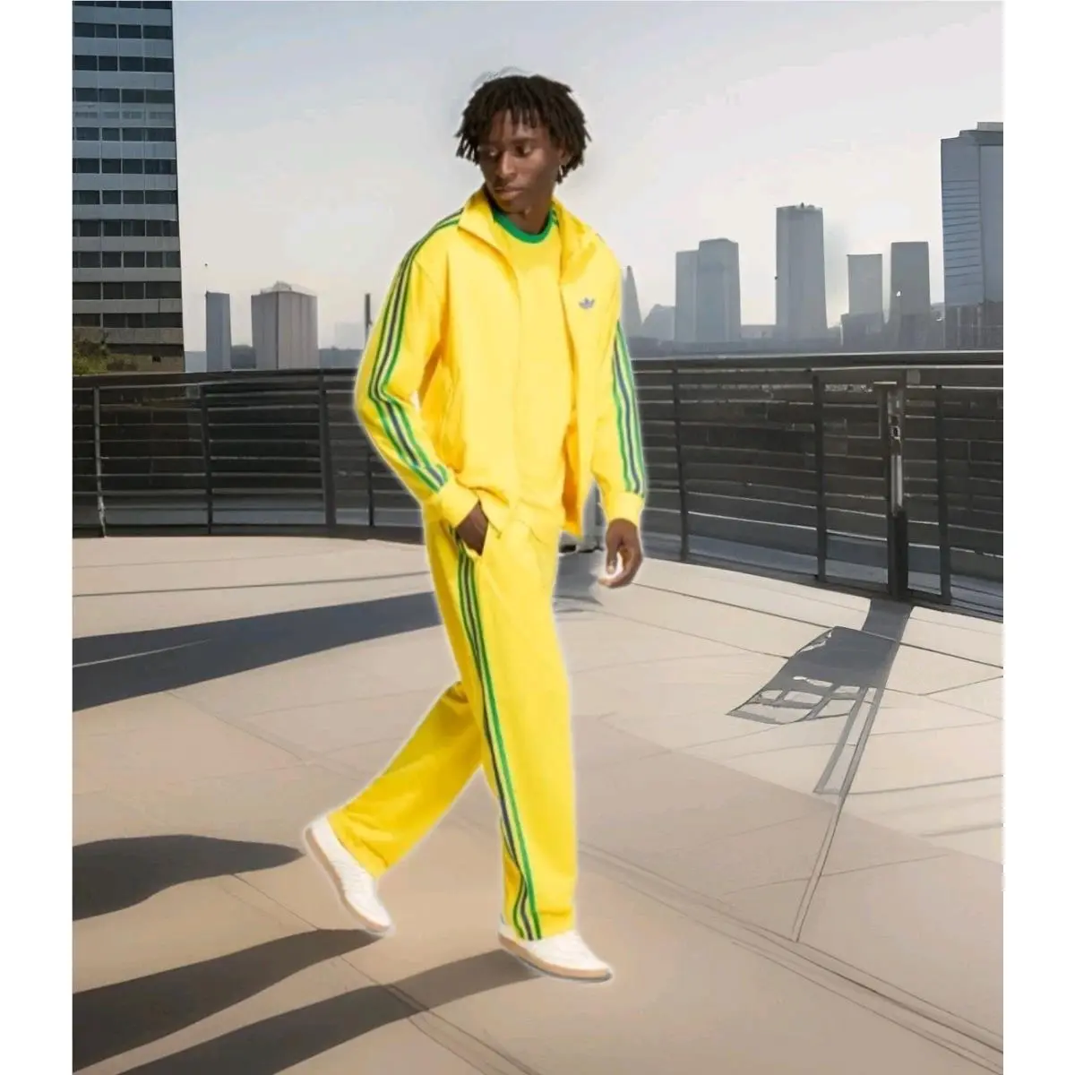 Mens Adidas Originals Firebird Track Suit Jacket Pants Yellow Green Blue Medium