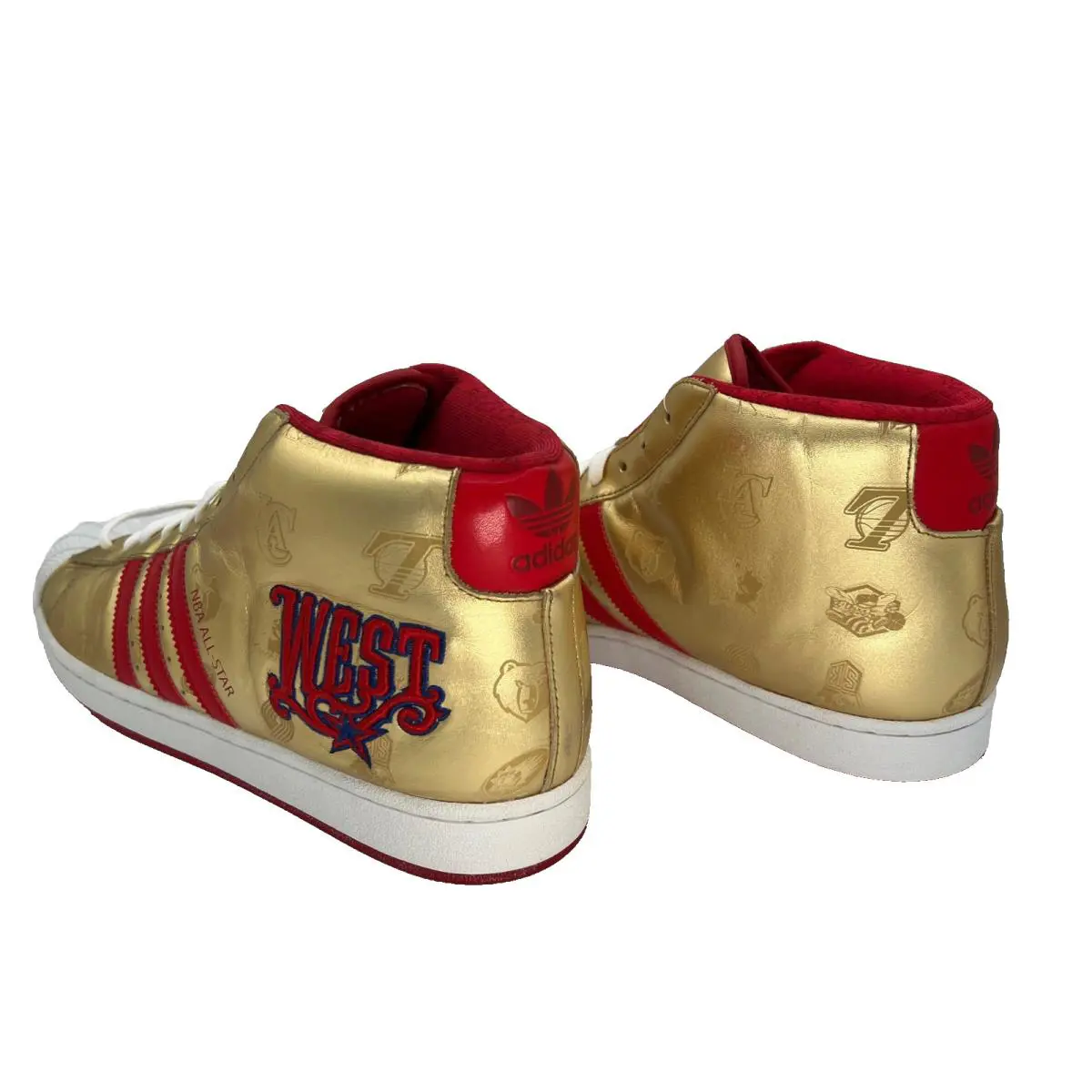 Adidas shoes - ADIDAS PRO MODEL HI NOLA - Vintage collection shoes - GOLD METALLIC/RED/BLUE -U50- 071479 9