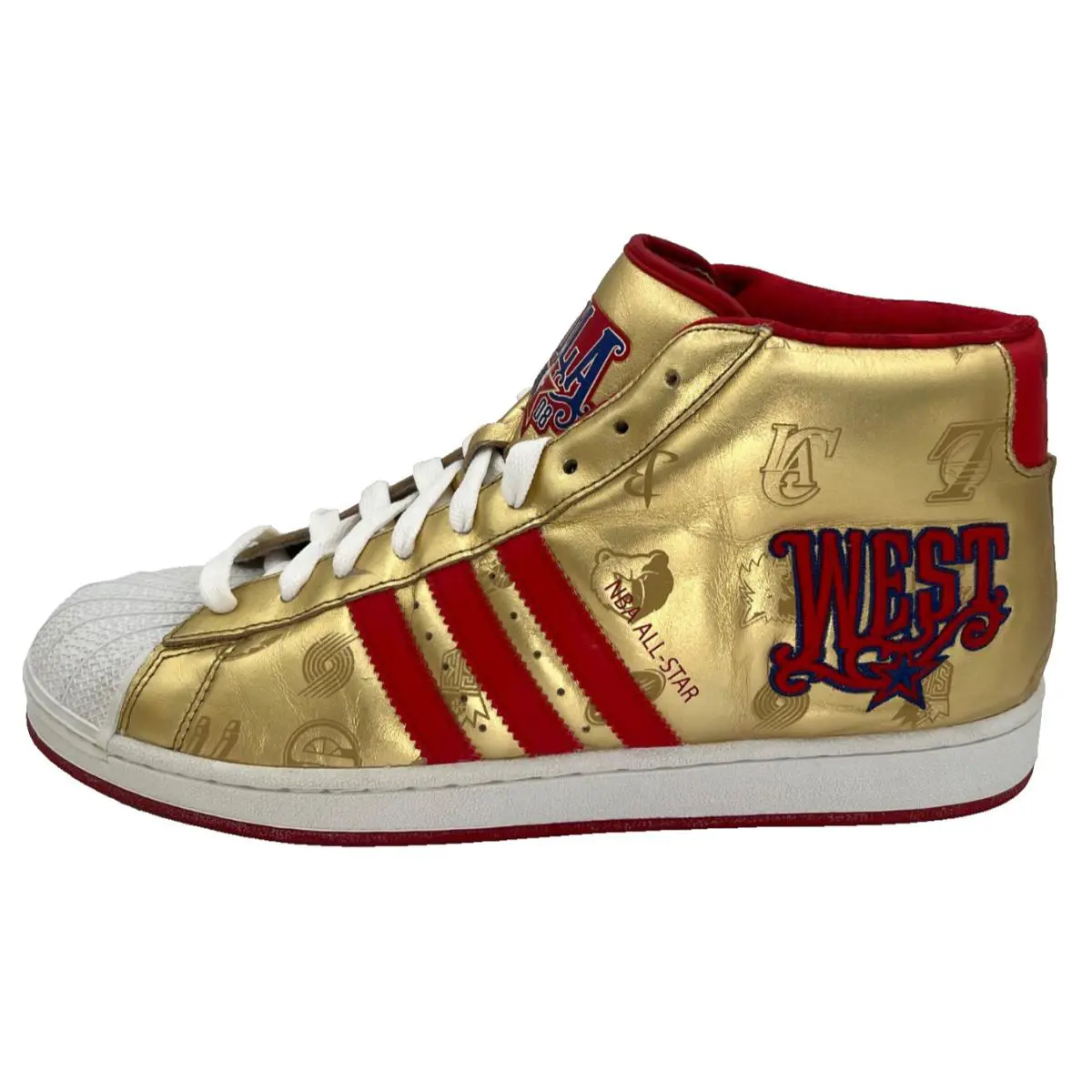 Adidas shoes - ADIDAS PRO MODEL HI NOLA - Vintage collection shoes - GOLD METALLIC/RED/BLUE -U50- 071479 1