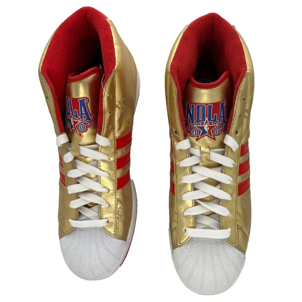 Adidas shoes - ADIDAS PRO MODEL HI NOLA - Vintage collection shoes - GOLD METALLIC/RED/BLUE -U50- 071479 7