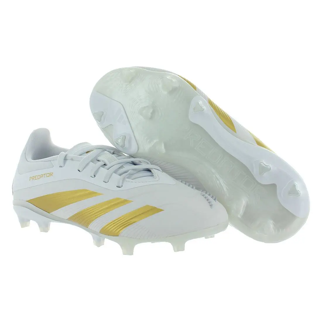 Adidas Predator Elite FG GS Girls Shoes Size 12 Color: Cloud White/gold - Cloud White/Gold Metallic/Cloud White, Main: White