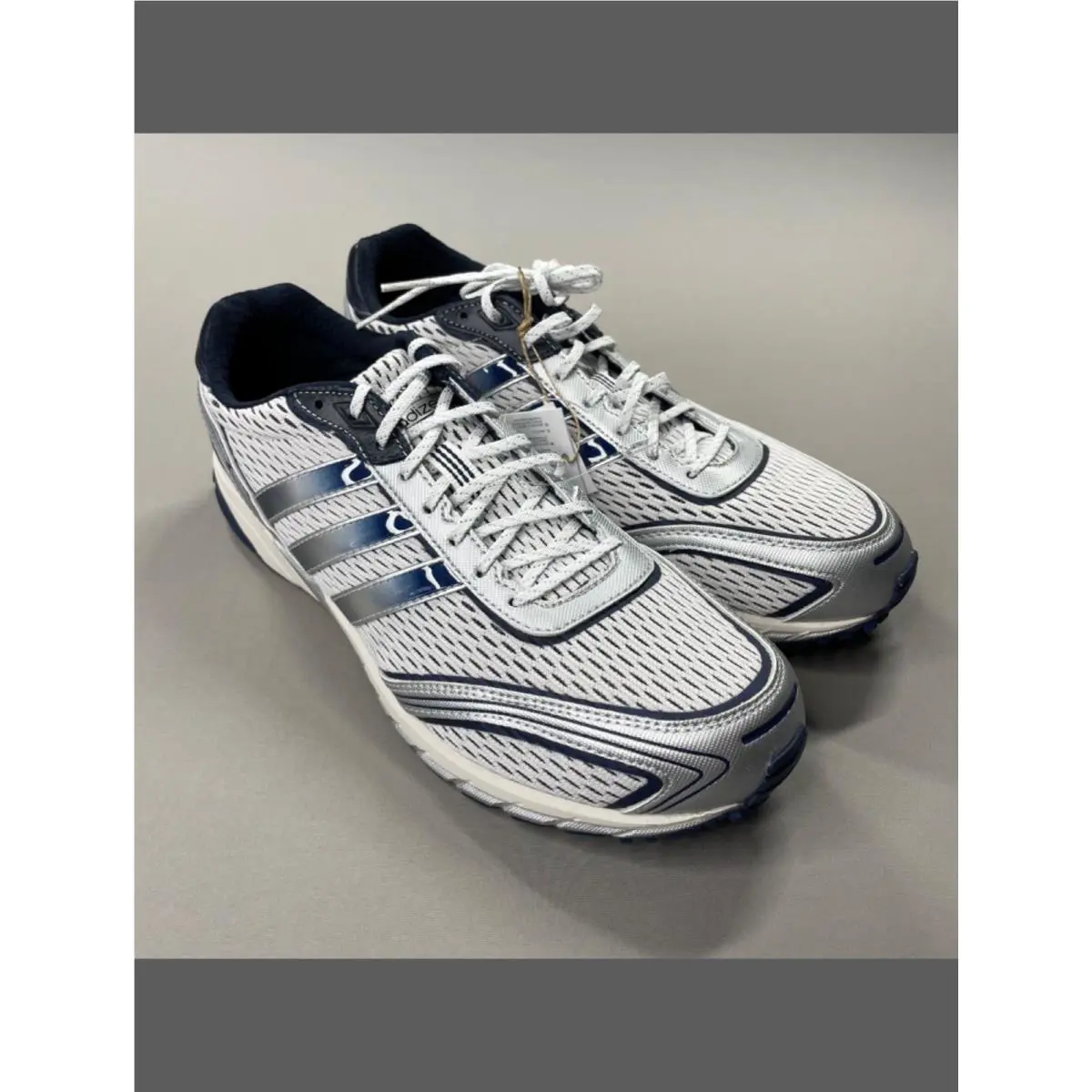 Adidas Shoes Mens 9.5 Blue White Silver Adizero Sporty Rich Athletic Gym