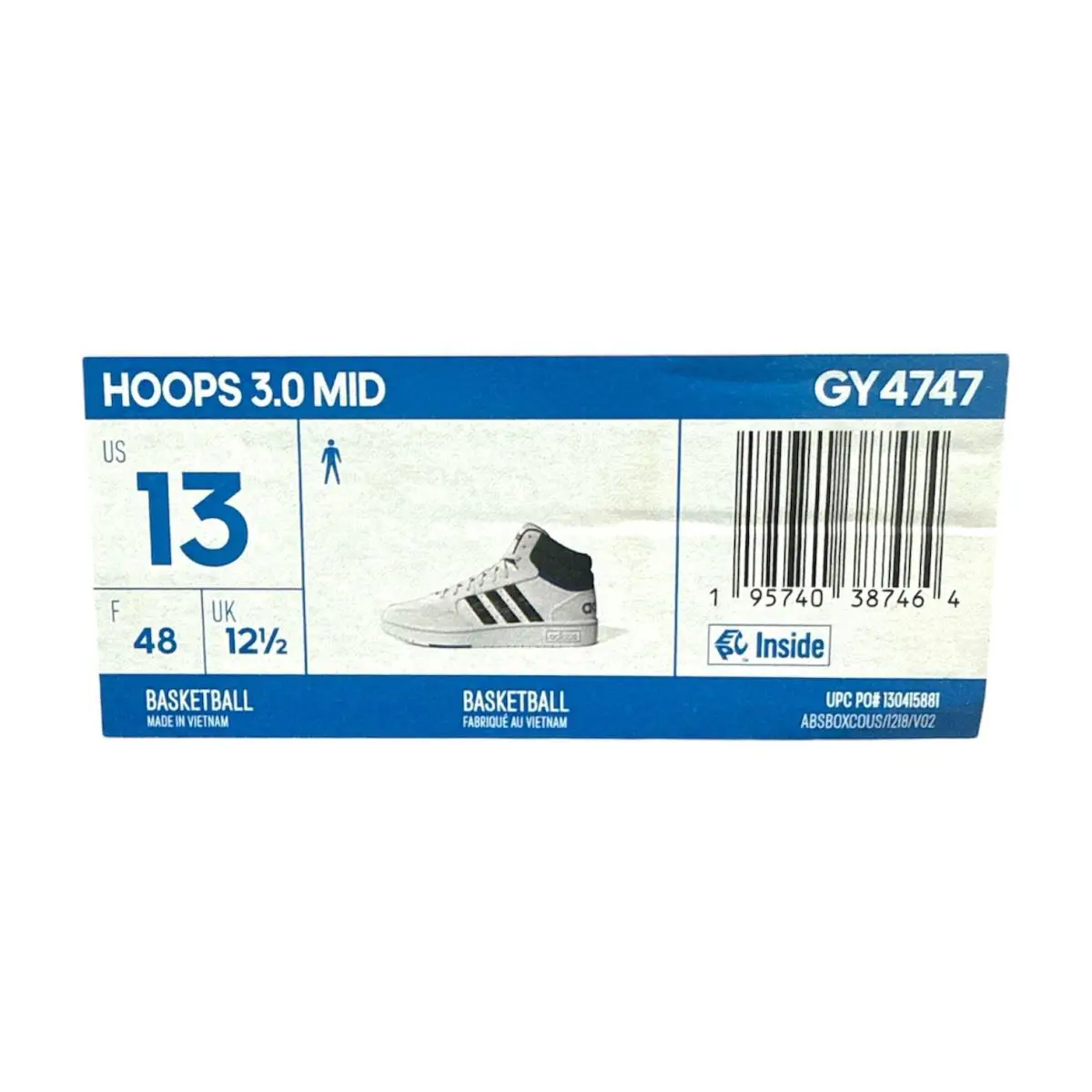 Adidas shoes - adidas Hoops 3.0 - Hoops - GY4747 - White (UPC: 195740387464) 3