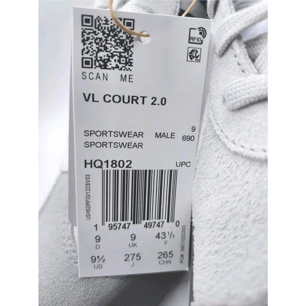 Adidas shoes - adidas Vl Court - Court - JS3003 - Gray (UPC: 195747497470) 6