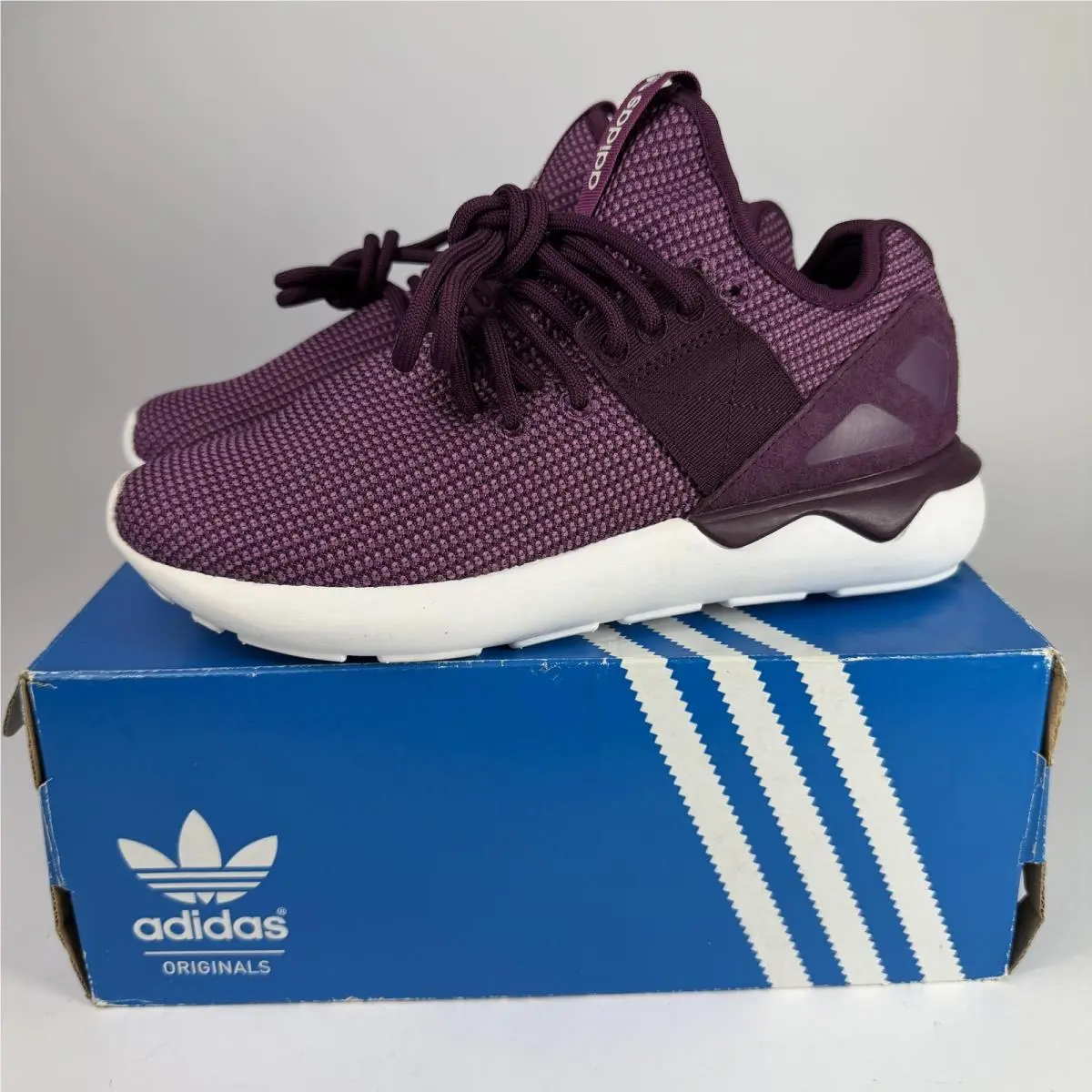 Adidas Tubular Runner S Shoes Womens Size 7 Purple Merlot Mesh Sneakers S79434