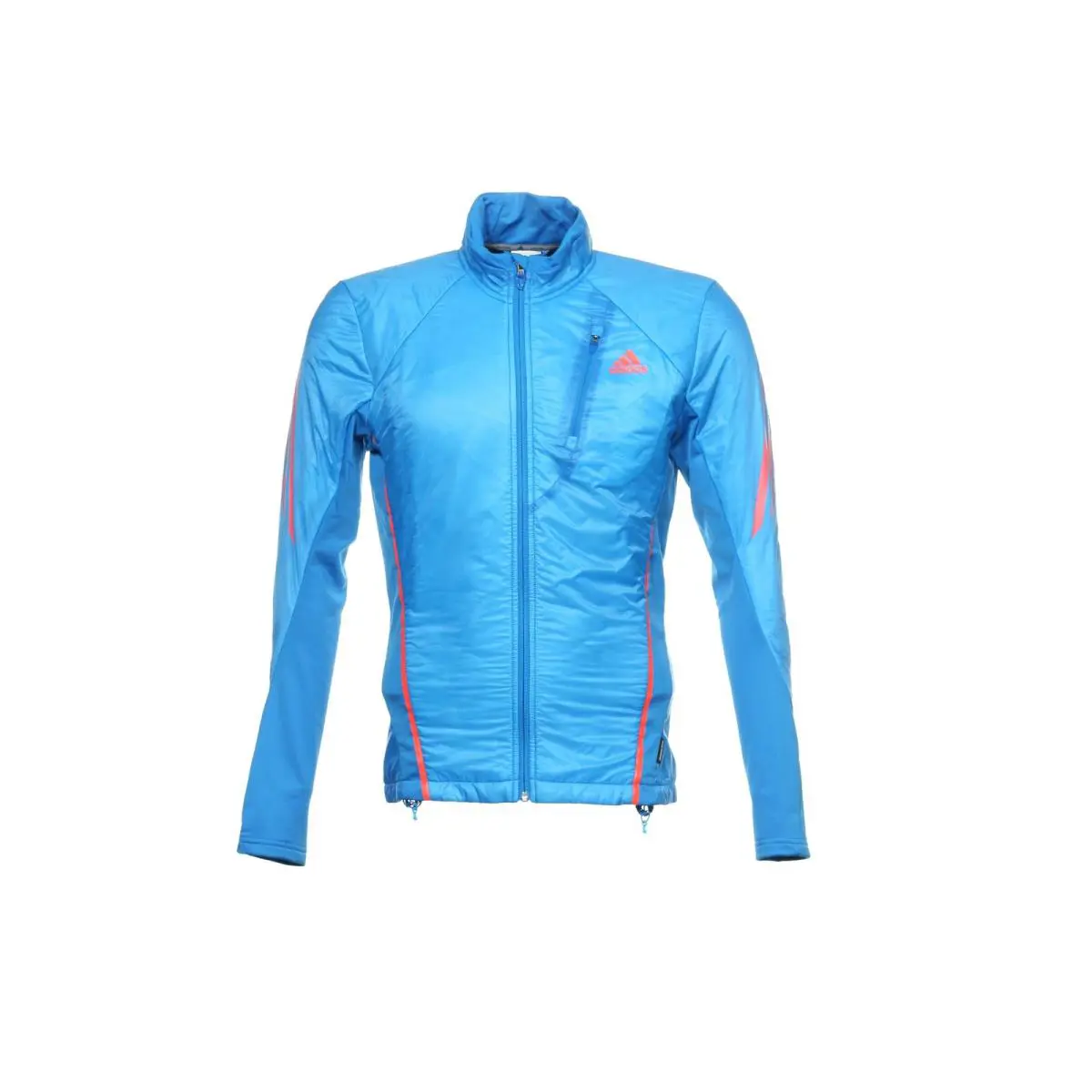 Adidas Mens Track Jacket S Blue Nylon Striped Full Zip Performance Sportswear - Blue