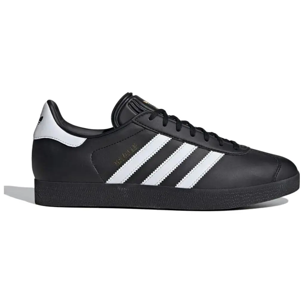 Adidas Gazelle Mens Size 6 Leather Shoes Black/white Sneakers ID6112 - Black