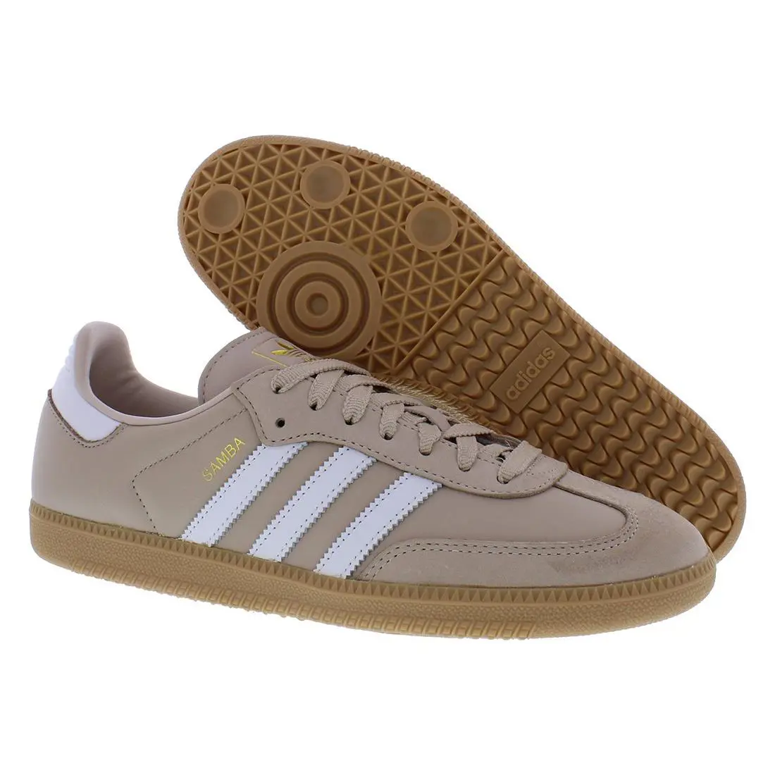 Adidas Samba Womens Shoes Size 11 Color: Wonder Taupe/footwear White/gold - Wonder Taupe/Footwear White/Gold Metallic, Main: Brown
