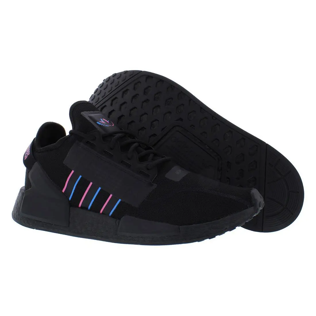 Adidas Nmd R1. V2 Mens Shoes Size 8 Color: Black/blue/pink - Black/Blue/Pink, Main: Black