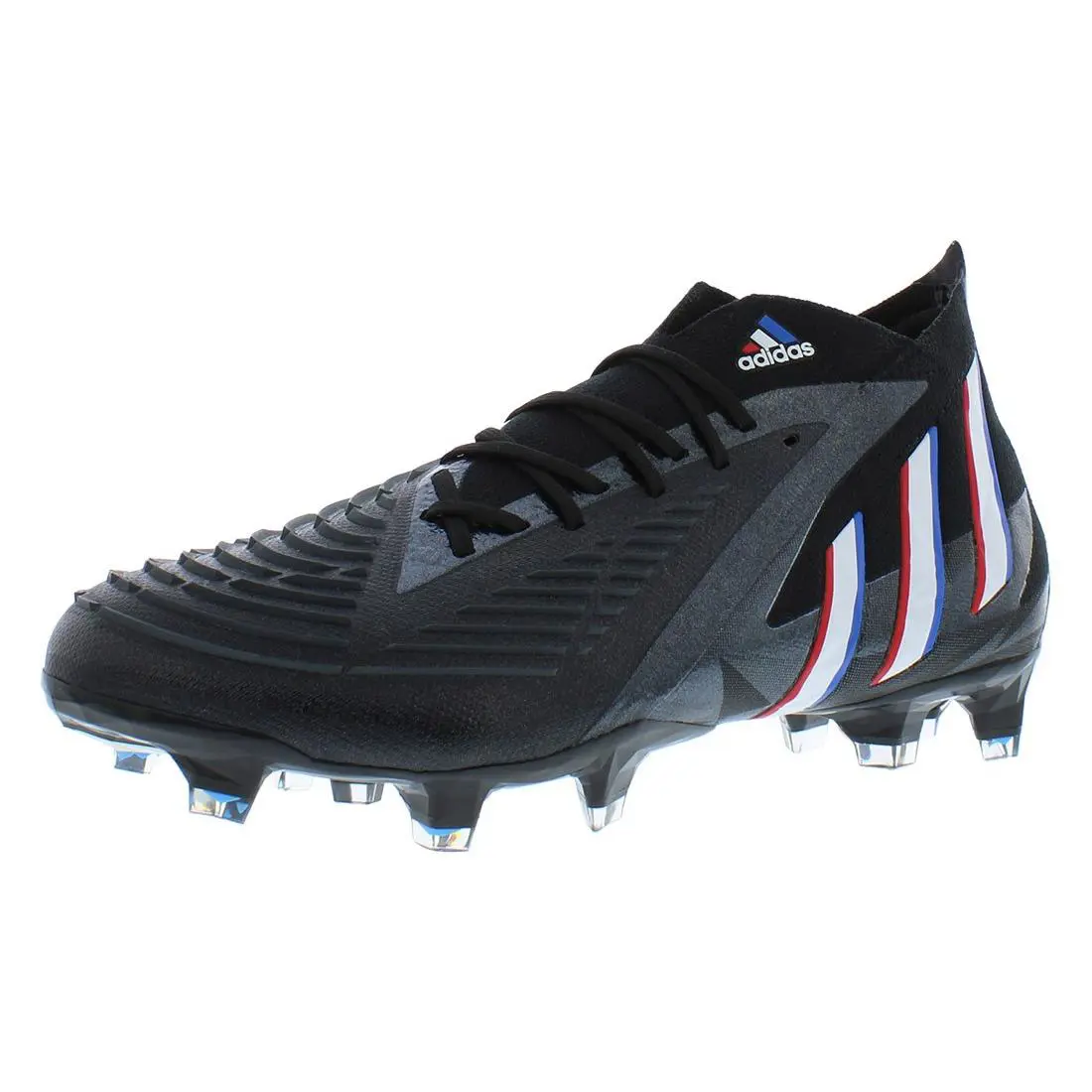Adidas Predator Edge.1 Firm Ground Unisex Shoes Size 12 Color: Core - Core Black/Cloud White/Vivid Red, Full: Core Black/Cloud White/Vivid Red