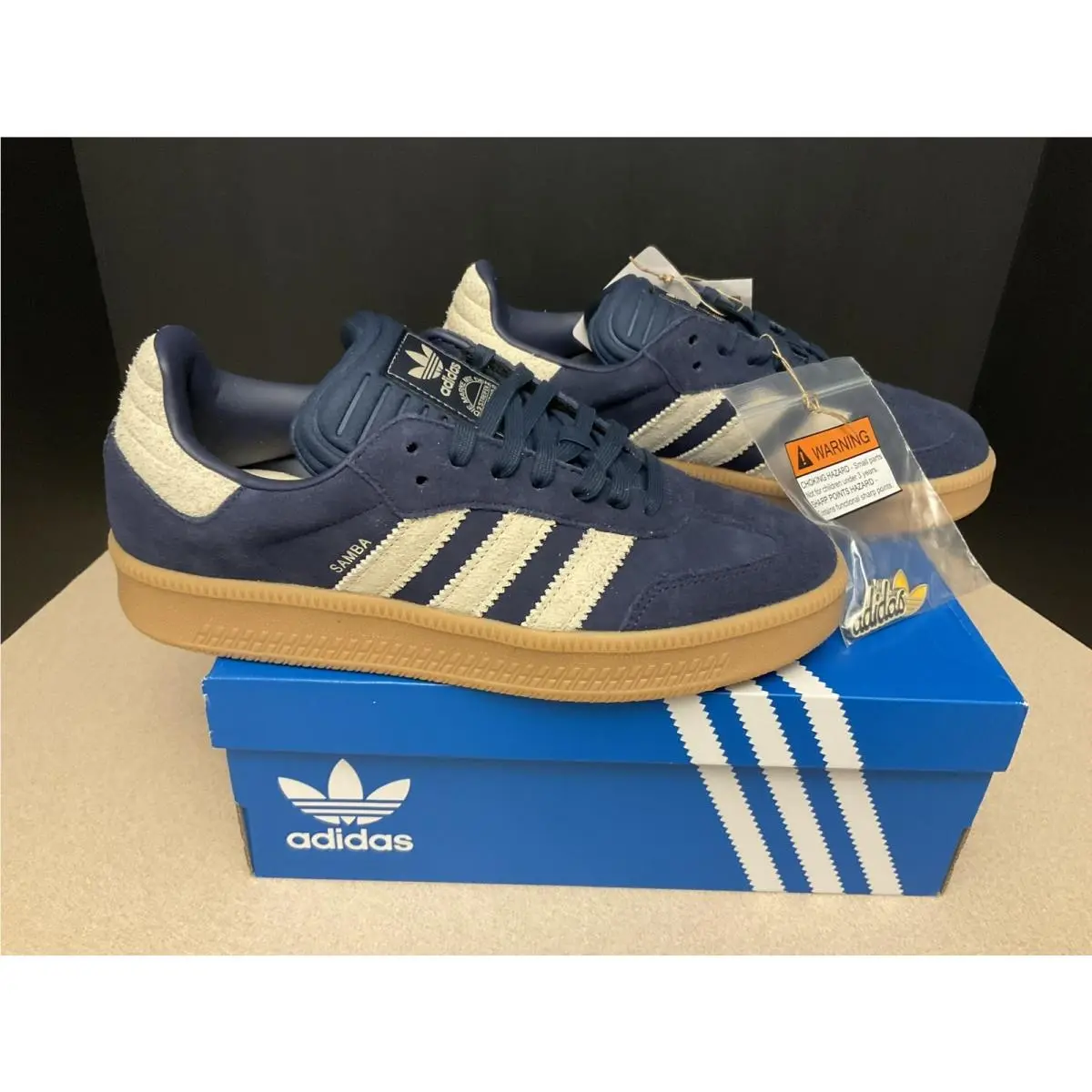 Mens Adidas Samba Xlg Night Indigo/warm Vanilla Athletic Shoes. Size 11