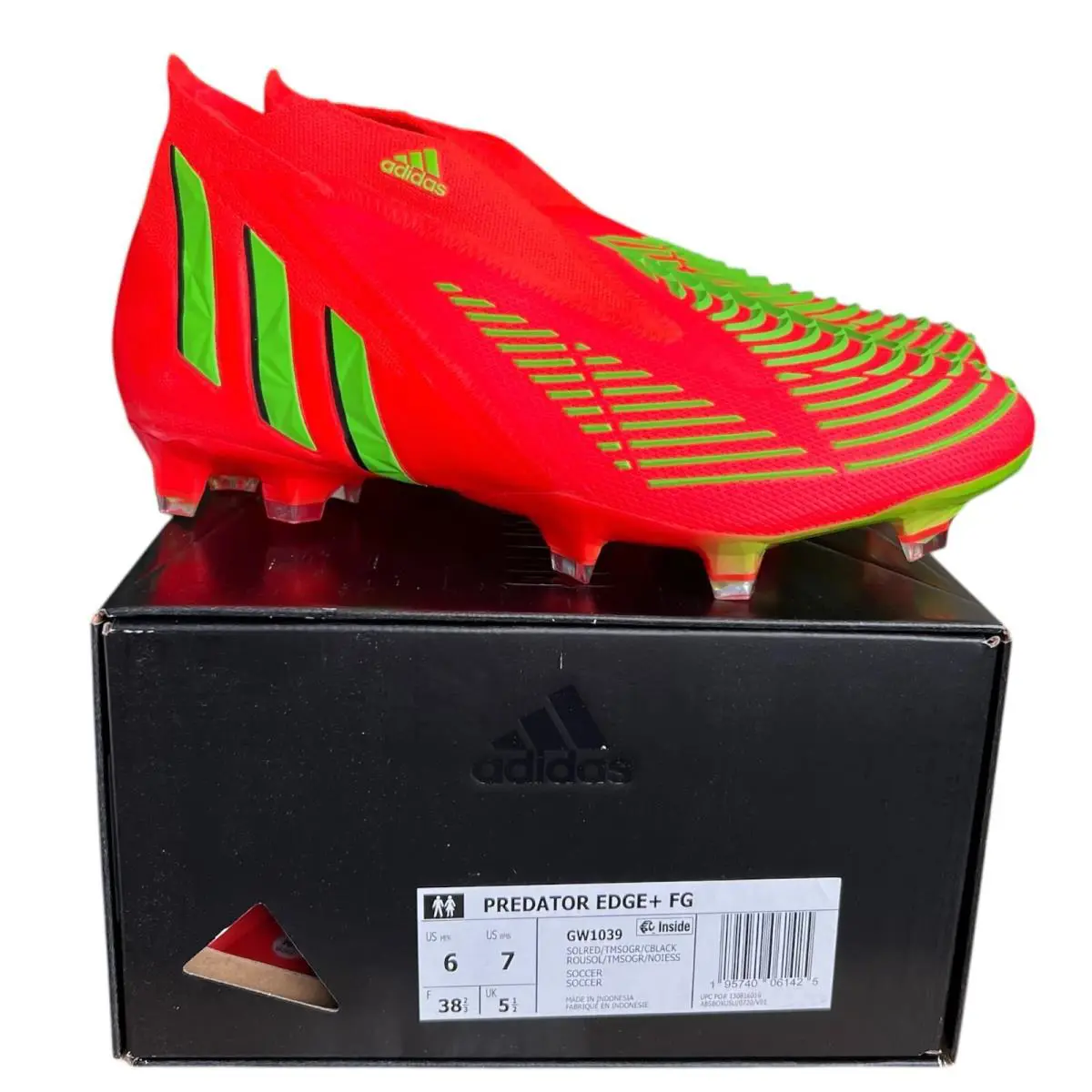 Adidas Predator Edge+ FG Size 6 Men`s Soccer Cleats Game Data Pack GW1039 Nby - Orange