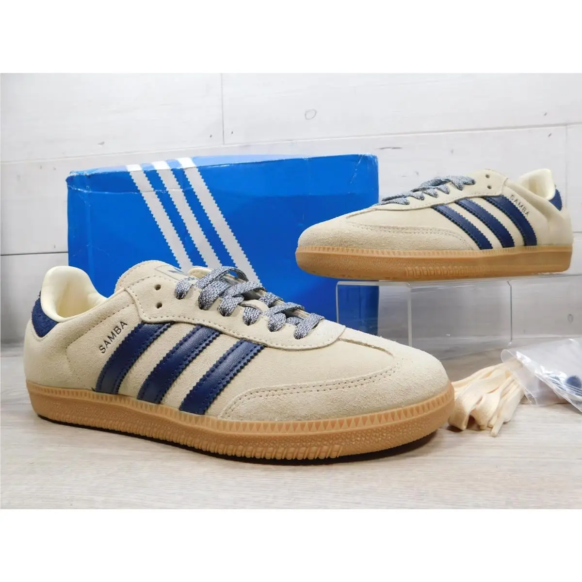 Adidas Samba OG Warm Vanilla Indigo Blue JS3533 Mens Size 8 Sneakers Low