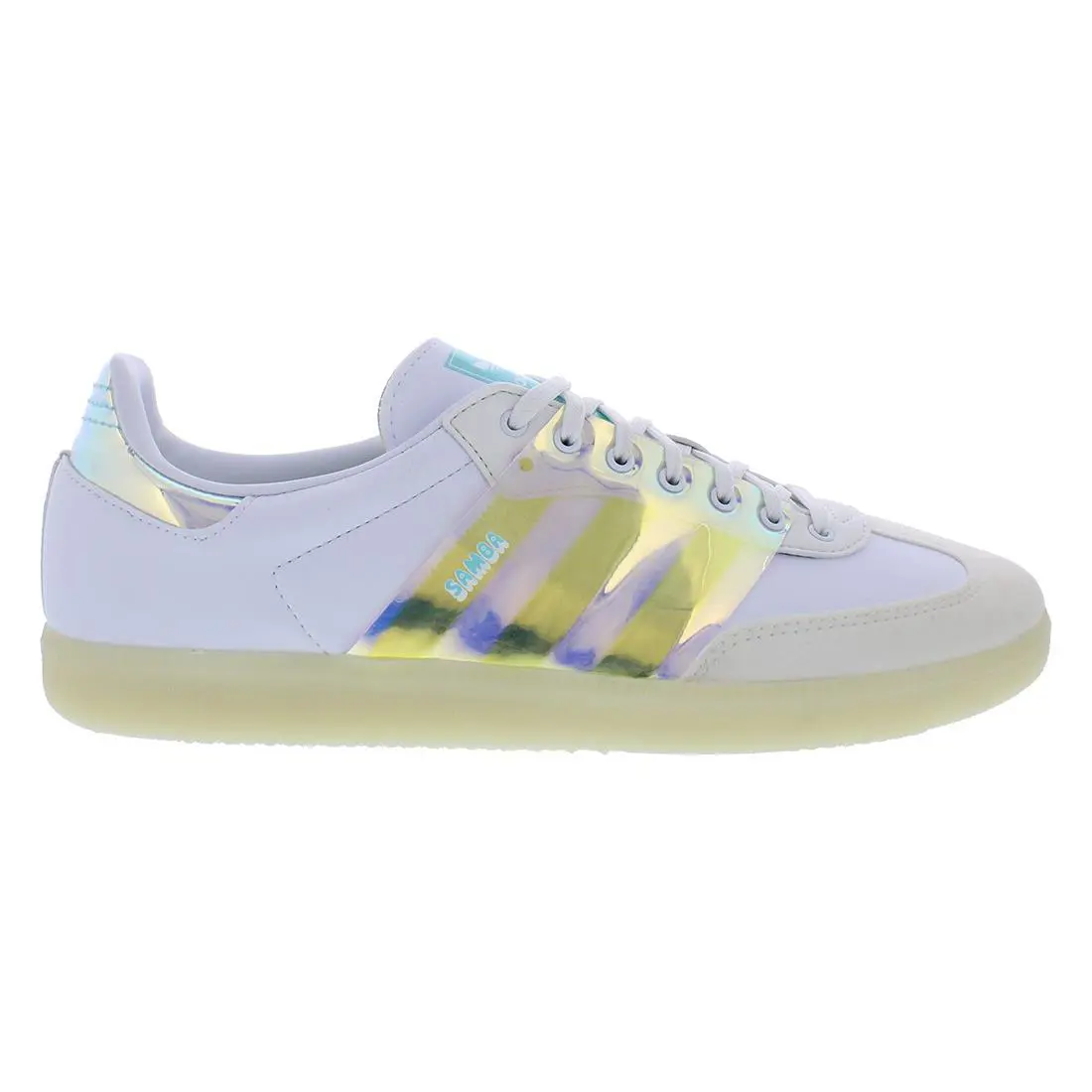Adidas Samba OG Mens Shoes Size 7 Color: Cloud White/pulse Yellow/pulse Aqua - Cloud White/Pulse Yellow/Pulse Aqua, Full: Cloud White/Pulse Yellow/Pulse Aqua