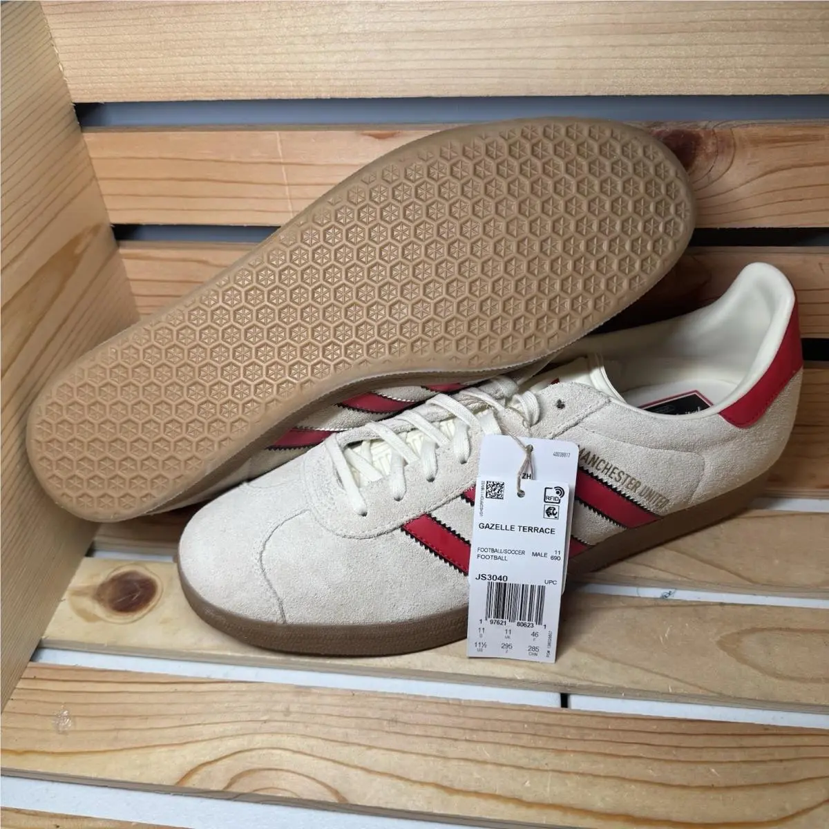 Adidas Gazelle Terrace Manchester United Sneakers Shoes JS3040 Men`s 11.5 US