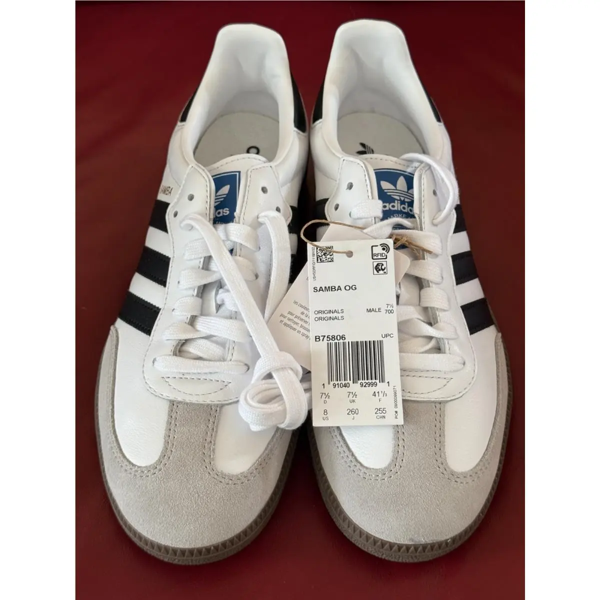 Adidas shoes - adidas Samba OG - Samba - B75806 - Cloud White / Core Black / Gum (UPC: 191040929991) 12