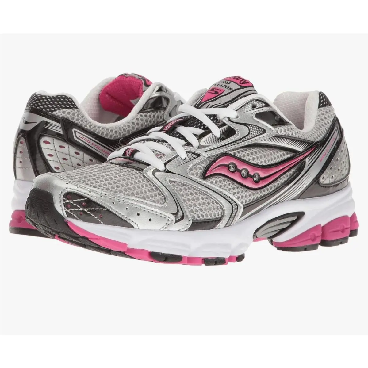 Saucony shoes - Saucony Grid Stratos - Grid Stratos - Sil/blk/pnk 2