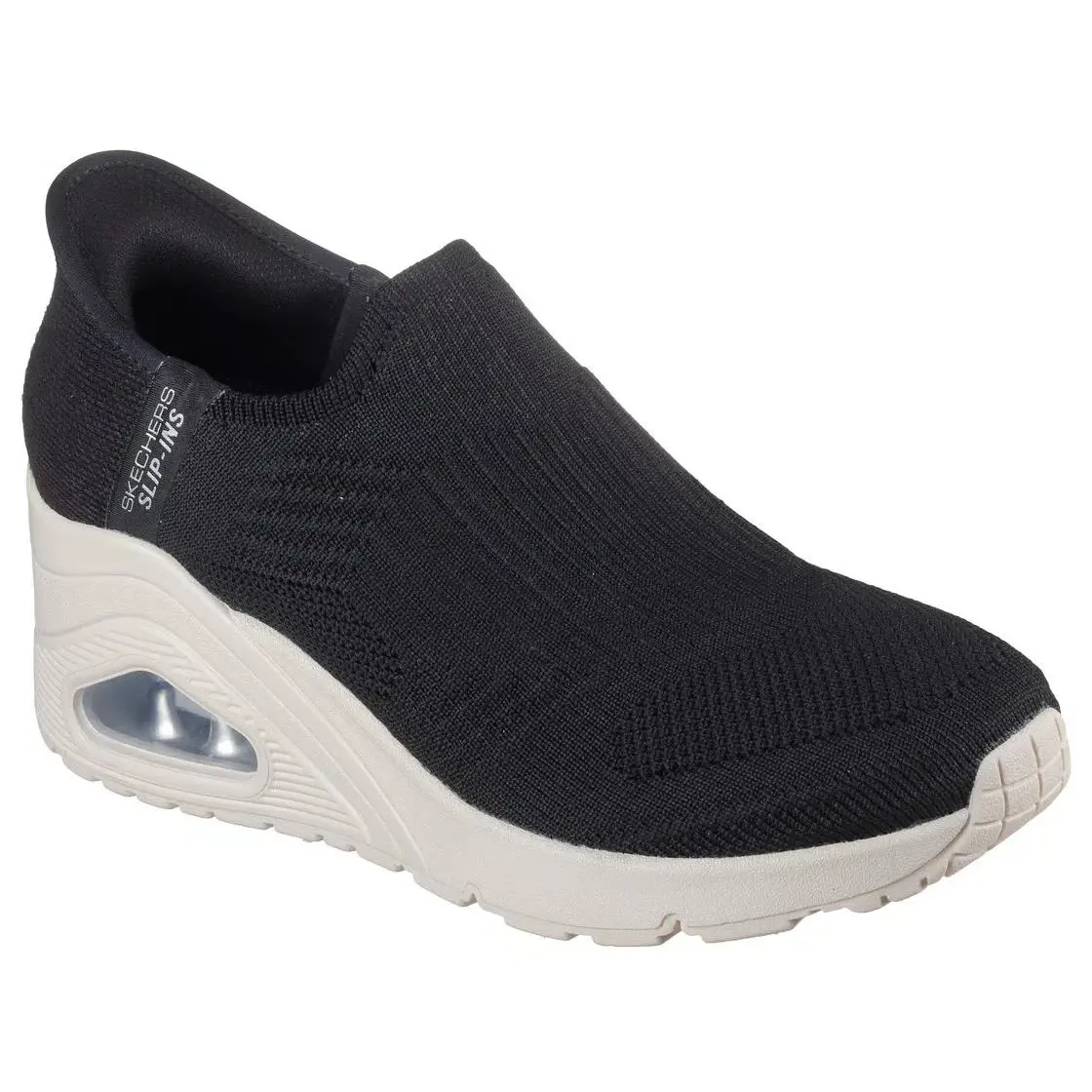 Skechers shoes - Slip-ins: Uno Wedge - Kickin` Knit - 177523 BLK - Black/White 7
