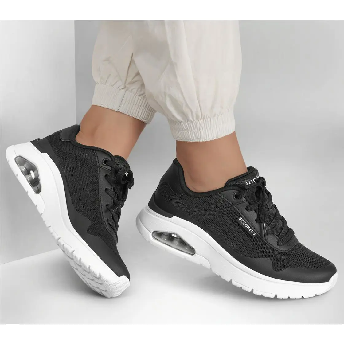 Skechers shoes - UNO Flex - Spring On Air - 177794 BLK - Black/White 3