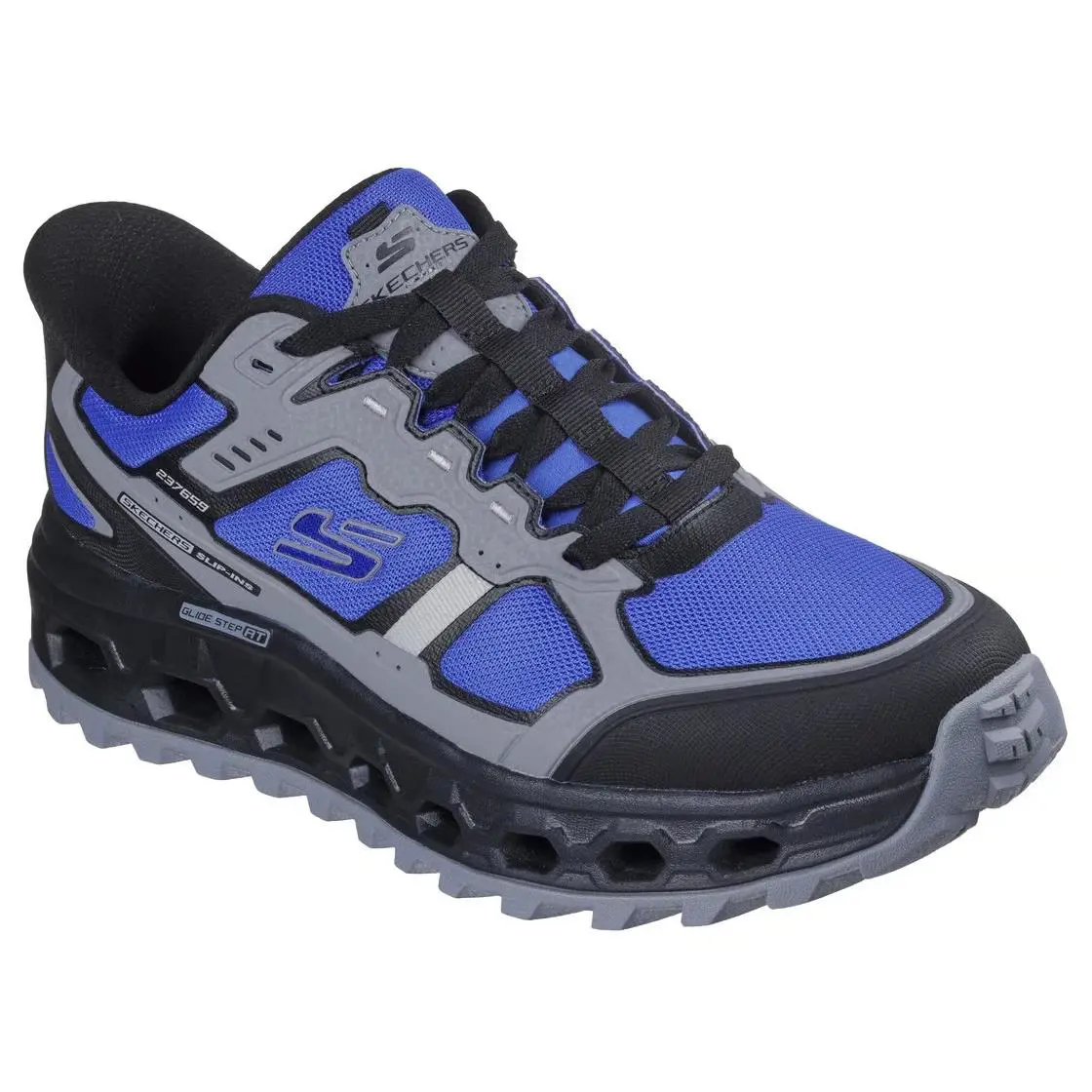 Slip Ins Skechers Shoes Men`s Glide Step Blue Comfort Memory Foam Casual 237659 - Blue / Gray