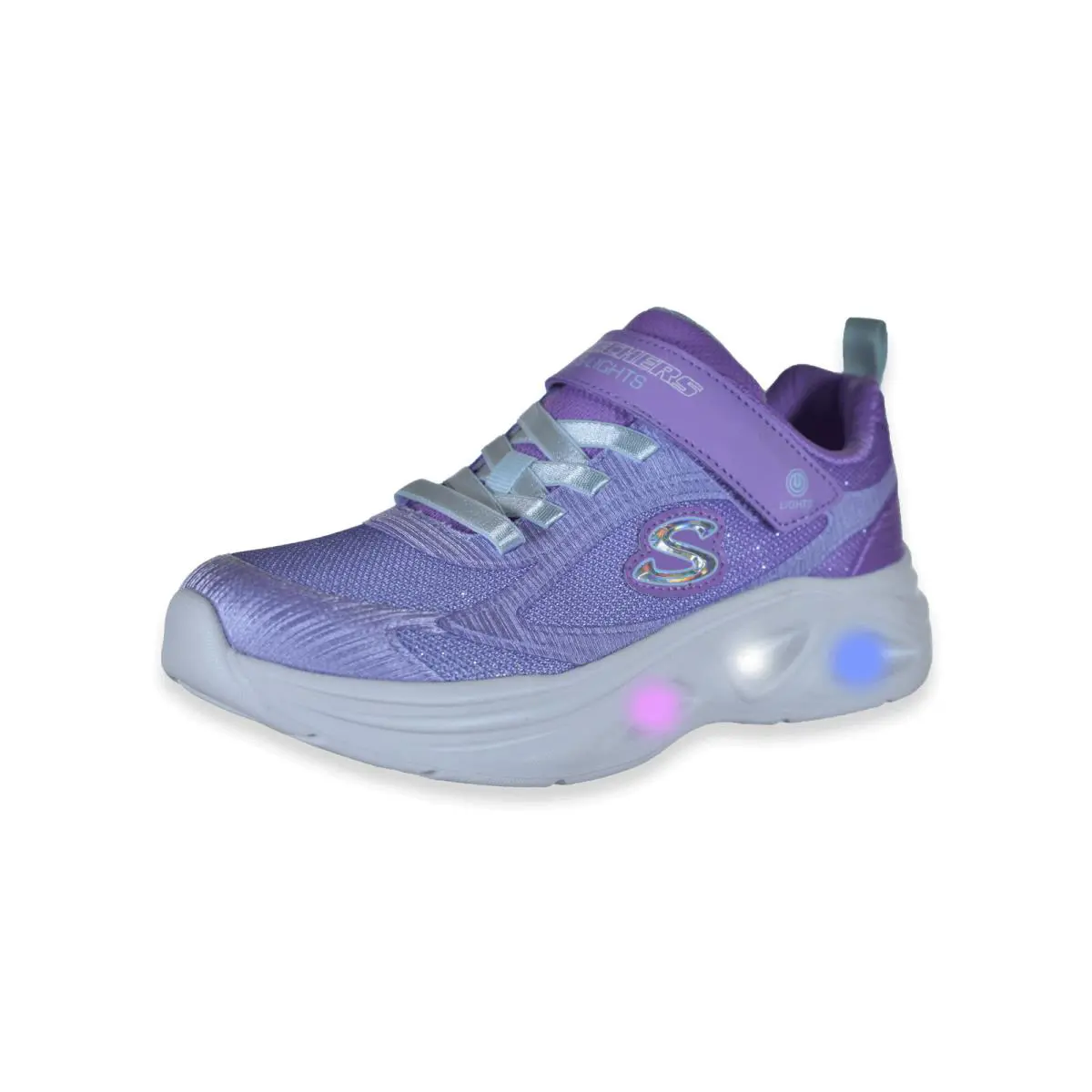 Skechers shoes - Skechers Girls` Glow Light-Up Sneakers Color: lavender Size: 1 - lavender 1