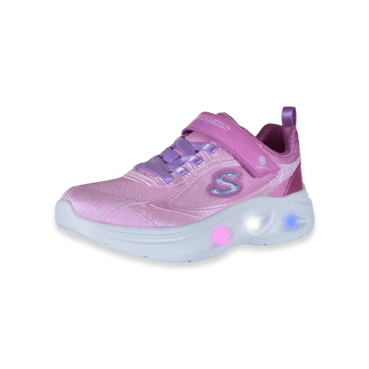 Skechers shoes - Skechers Girls` Glow Light-Up Sneakers Color: lavender Size: 1 - lavender 5