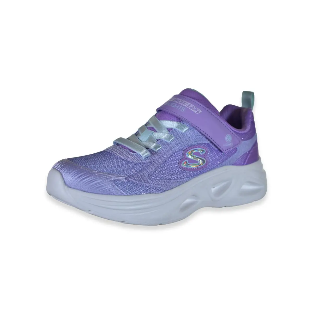 Skechers shoes - Skechers Girls` Glow Light-Up Sneakers Color: lavender Size: 1 - lavender 7