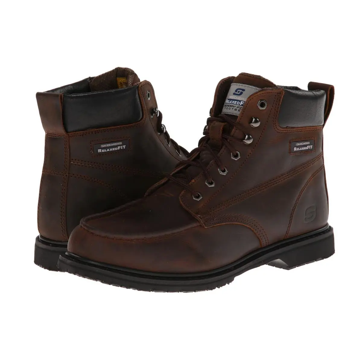 Skechers ON Site-verto Men`s Soft Toe Working Boots Size 9 - Dark Brown